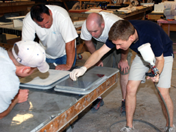 Inspecting concrete countertop sealer