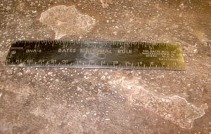 craters in stiff cast concrete