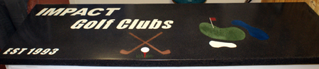 custom concrete countertop with color embedded Impact golf shop in Minnesota
