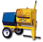 blue and yellow mortar mixer for concrete