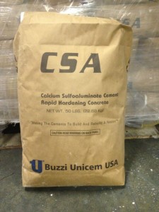 bag of Buzzi Unicem CSA cement