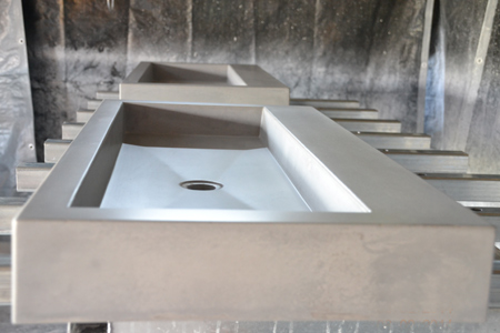 concrete sinks integral flat rectangular