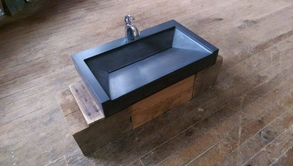 black ramp concrete sink